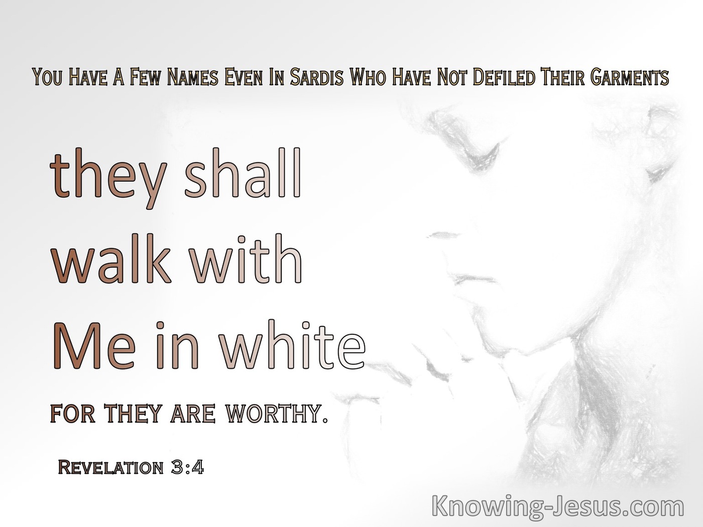Revelation 3:4 They Will Walk With Me In White (white)
